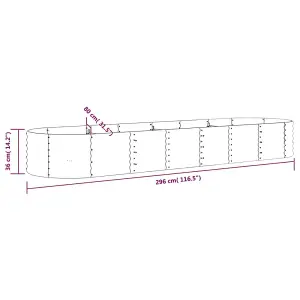 Berkfield Garden Planter Powder-coated Steel 296x80x36 cm Green