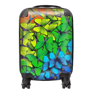 Multicoloured Butterfly Pattern Suitcase - Mini Cabin