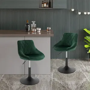 Blasco Swivel Adjustable Height Stool (Set of 2) Dark Green