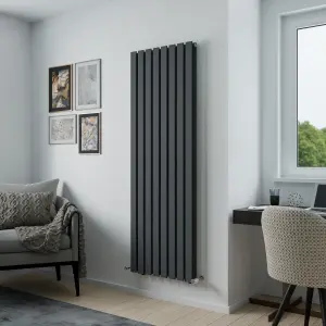 Agadon Lola Duplex Designer Panel Radiator 1800 x 600 mm Textured Anthracite