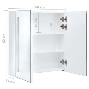 Berkfield LED Bathroom Mirror Cabinet 60x14x62 cm