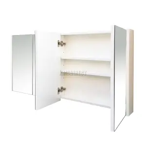 WestWood Wall Mount Mirror Bathroom Cabinet Unit Storage Cupboard White