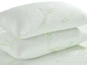 Memory Foam Bamboo Pillow Premium Firm Neck Support and Anti-Allergy Foam Orthopaedic Hypoallergenic Shredded Bed Pillow