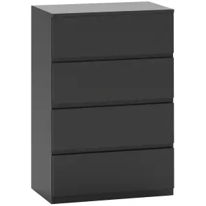 HOMCOM Bedroom Chest of Drawers, 4 Drawers Dresser, Drawer Unit, Black