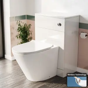 Nes Home Stan Back to Wall Toilet and Concealed Cistern WC Unit