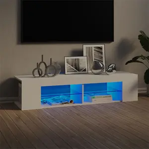 Berkfield TV Cabinet with LED Lights White 135x39x30 cm