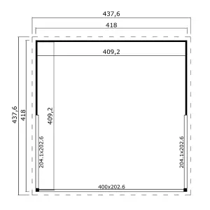 Lasita Norland Domeo 5 Garden Office Summer House - 4.18m x 4.18m - Anthracite Grey Aluminium Sliding Doors - Double Glazed