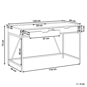 Home Office Desk with Storage Black JENA