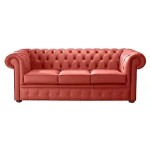 Chesterfield 3 Seater Shelly Horizon Leather Sofa Bespoke In Classic Style