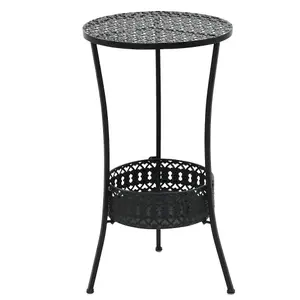 Berkfield Bistro Table Black 40x70 cm Metal