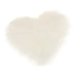 White Heart Shape Super Soft Shaggy Floor Area Rug Kids Room Decor Seat Pad 40 x 50 cm