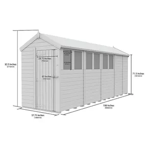 DIY Sheds 5x17 Apex Shed - Single Door With Windows