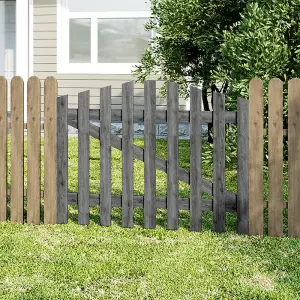 Grey 120x90cm Outdoor Wooden Garden Gate Spruce Wood Fence Door with Door Bolt