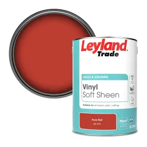 Leyland Trade Vinyl Soft Sheen Walls & Ceilings Emulsion Paint Pure Red (RAL 3028) - 5L