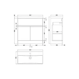 Urban 800mm Free-standing Single Vanity Unit Satin Grey