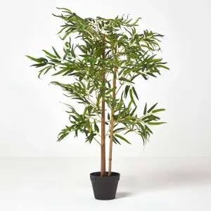 Homescapes Tall Artificial Bamboo Tree in Black Pot