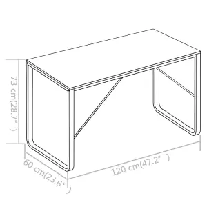 Berkfield Computer Desk Black and Oak 120x60x73 cm