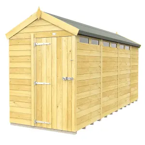 5 x 15 Feet Apex Security Shed - Single Door - Wood - L454 x W147 x H217 cm