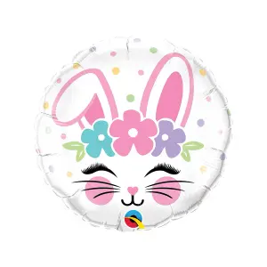 Qualatex Bunny Foil Balloon White/Pink (One Size)