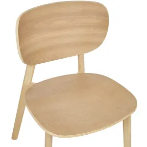 Set of 2 Dining Chairs OVERLY Rubberwood Light Wood