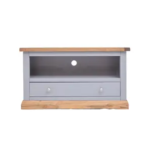 Biccari Grey 1 Drawer TV Cabinet Chrome Knob