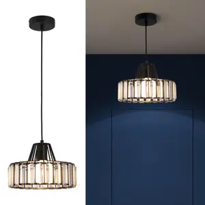 Luxury Crystal Pendant Ceiling Lamps For Dining Room Nordic Modern Chandelier Hanging Light Fixture Room Home Decor Pendant Lamp,Gold Black / Black