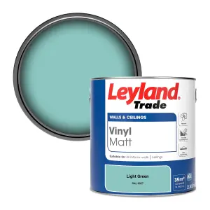 Leyland Trade Vinyl Matt Walls & Ceilings Emulsion Paint Light Green (RAL 6027) 2.5L