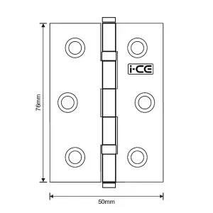 Dzina Stainless Steel Hinge 4 x 3 Inch x 3.0mm Antique Black Pack Qty 1 Pair