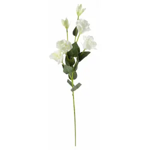 Pack of 6 x 80cm Artificial White Wild Rose Stem - 6 Flowers