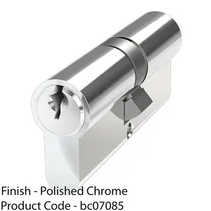 Chrome EURO Profile 6 Pin Double Cylinder 50/50mm - Front Door Barrell Lock