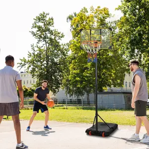 SPORTNOW Adjustable Basketball Hoop and Stand w/ Wheels, 1.8-2.1m, Yellow