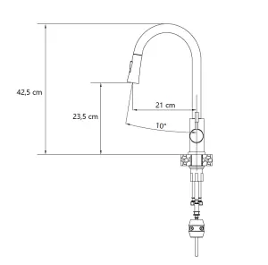 Quadron Julia Black pull out kitchen tap with spray function