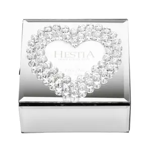 Hestia Mirror Glass Heart Shaped Jewellery Box