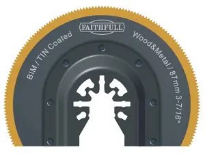 Faithfull - Multi-Functional Tool Bi-Metal Radial Saw TiN Coated Blade 87mm