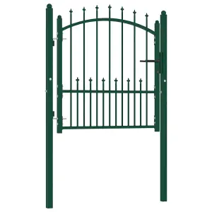 Berkfield Fence Gate with Spikes Steel 100x100 cm Green