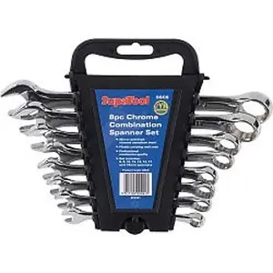 SupaTool Chrome Combination Spanner Set (8 Pieces) Chrome (One Size)