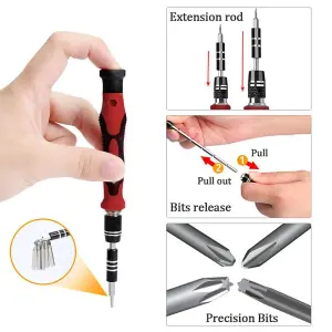 Dekton 115pc Precision Magnetic Screwdriver Set PC Mobile Repair Tool Kit