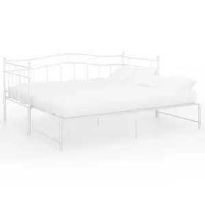 Berkfield Pull-out Sofa Bed Frame White Metal 90x200 cm