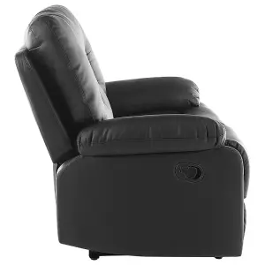 2 Seater Faux Leather Manual Recliner Sofa Black BERGEN