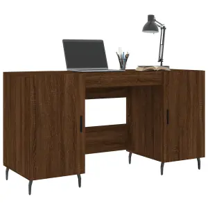 Berkfield Desk Brown Oak 140x50x75 cm Engineered Wood