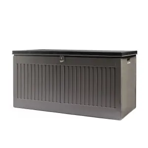 VonHaus Garden Storage Box 270L, Outdoor Utility Chest, Weatherproof Plastic, Lockable Lid, Sliding Bar Hinge, Carry Handles