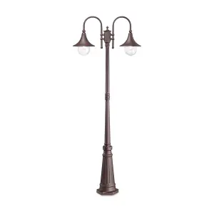 Luminosa Cima Outdoor Lamp Post 2 Lights Coffee IP43, E27