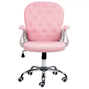 Office Chair Faux Leather Pink PRINCESS