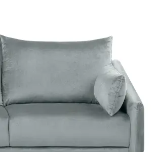 Corner Sofa VARDE Grey Velvet Right Hand