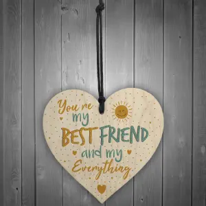 Red Ocean Handmade Best Friend Friendship Plaque Wooden Heart Birthday Thank You Gift Shabby Chic Sign