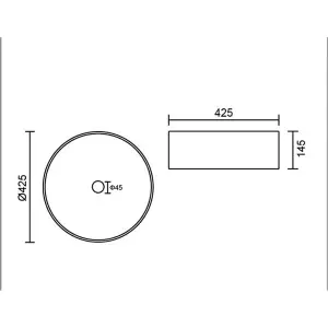 Premium Round Countertop Basin 425mm - White