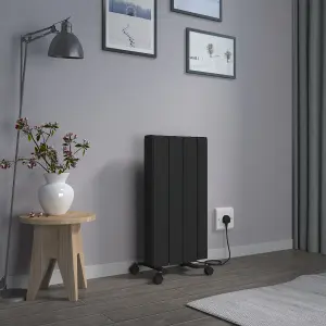 Right Radiators 700W Electric Ceramic Portable Radiator Wall Mounted Smart WIFI Control Heater Black