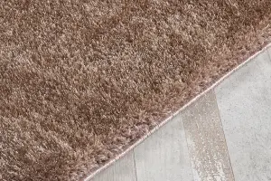 Smart Living Shaggy Soft Area Rug, Fluffy Living Room Carpet, Kitchen Floor, Bedroom Ultra Soft Rugs 200cm x 290cm - Dark Beige