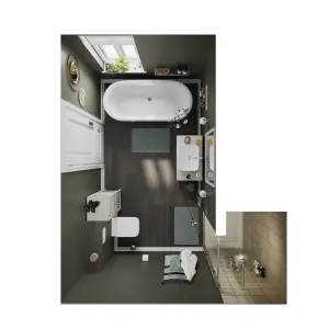 GoodHome Etel Chrome effect Floor-mounted Mono mixer tap with shower kit