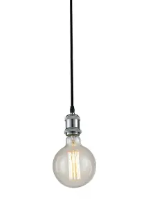 Luminosa Vintage Simple Pendant, Chrome, Black, E27